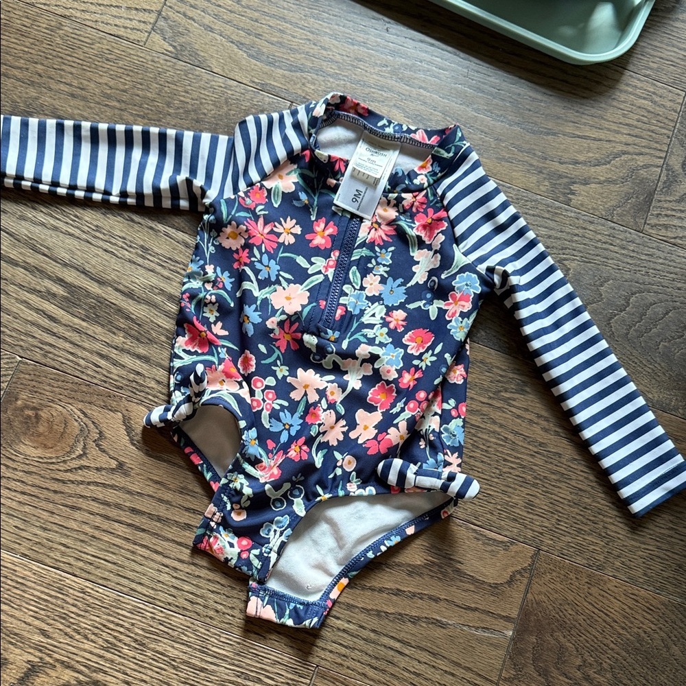 OshKosh B'gosh Navy Floral Baby Swimsuit